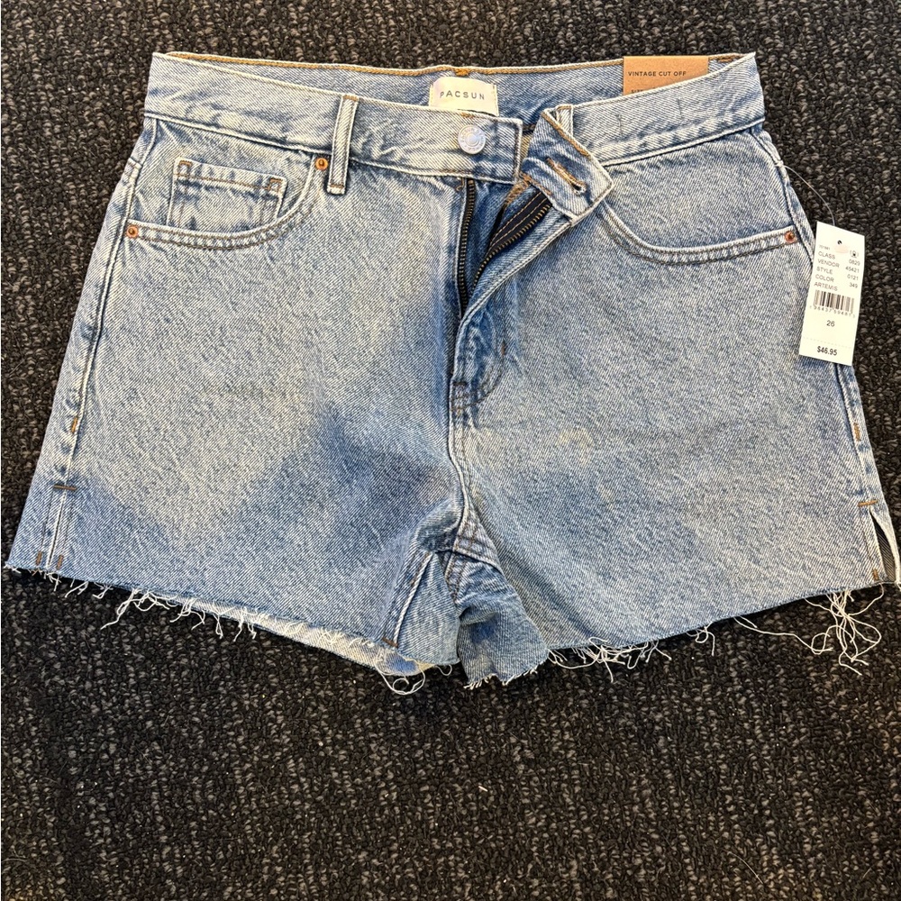 PacSun Blue Jean Shorts with Frayed Hem